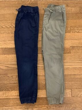 Lot 2 Gap Kids Boys Joggers Large Size 10 Olive Green & Navy